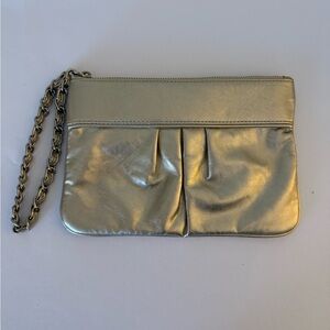 Express Gold Shimmer Wristlet with Chain Strap